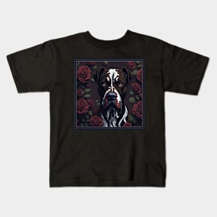 Dogo Canario red roses 2 Kids T-Shirt